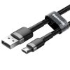 Baseus Cafule USB-Micro-USB kábel, 0.5m, 2.4A  (szürke-fekete)