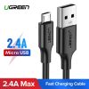 UGREEN USB-Micro USB kábel, QC 3.0, 2.4A, 0.5m (fekete)