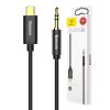 Baseus Yiven USB-C - 3,5 mm-es mini jack audio kábel, 1,2 m (fekete)