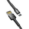 Baseus Cafule 1,5A 2 m-es Lightning USB-kábel (kétoldalas) (szürke-fekete)