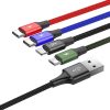 Baseus Fast 4 az 1-ben USB-kábel 2xUSB-C / Lightning / Micro 3,5A 1,2 m (fekete)