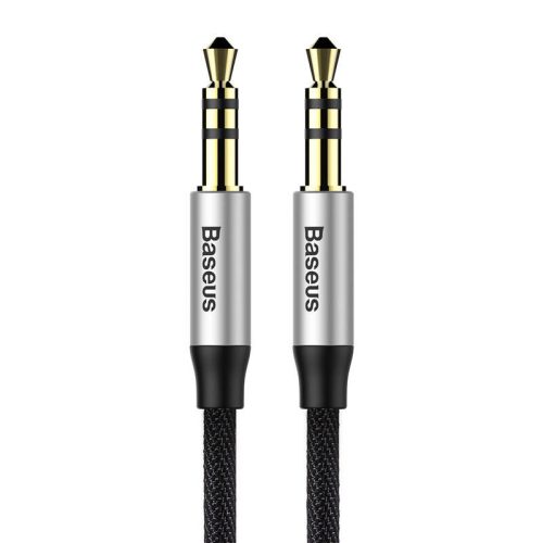 Baseus Yiven AUX 3,5 mm mini jack audio kábel, 1,5 m (fekete-ezüst)