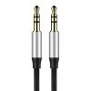 Baseus Yiven AUX 3,5 mm mini jack audio kábel, 1,5 m (fekete-ezüst)