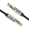 Baseus Yiven AUX 3,5 mm mini jack audio kábel, 1,5 m (fekete-ezüst)