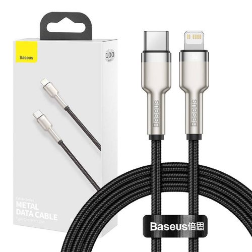 Baseus Cafule USB-C-Lightning kábel, PD, 20 W, 1 m (fekete)