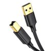 UGREEN US135 USB 2.0 A-B nyomtatókábel, aranyozott, 1m (fekete)