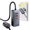 Baseus Share Together autós töltő hosszabbítóval, 2x USB, 2x USB-C, 120W (szürke)