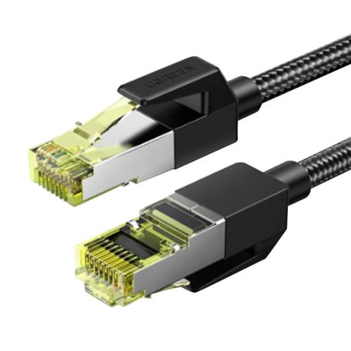 UGREEN NW150 fonott hálózati kábel, Ethernet RJ45, Cat.7, F/FTP, 0.5m (fekete)