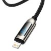 Baseus USB-C-Lightning kijelzőkábel, PD, 20 W, 2 m (fekete)