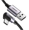 UGREEN US284 USB és USB-C közötti ferde kábel, 3A , 2m (fekete)