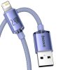 Baseus Crystal Shine USB-Lightning kábel, 2.4A, 2m (lila)