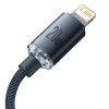 Baseus Crystal USB-C-Lightning kábel, 20W, PD, 1.2m (fekete)