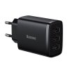 Baseus Compact gyorstöltő, 3x USB, 17W (fekete)