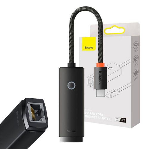 Baseus Lite sorozat USB-C - RJ45 hálózati adapter, 100Mbps (fekete)