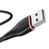 USB-USB-C kábel VFAN Anti-Break X01, 3A, 1m (fekete)