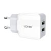 Wall charger LDNIO A2202, 2x USB, 12W (white)