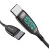 BlitzWolf BW-TC23 USB-C-USB-C kábel kijelzővel, 100W, 0,9m (fekete)