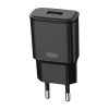 Wall charger XO L92D, 1x USB, 18W, QC 3.0 (black)