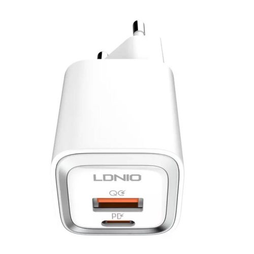 MFi wall charger LDNIO A2318M, USB-C+USB, USB-C to Lightning 20W