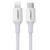 UGREEN 3A US171 Lightning USB-C kábel, 1,5m (fehér)