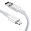 UGREEN US171 USB-C - Lightning kábel, 3A, 0,25m (fehér)