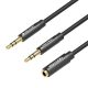 Cable Audio 2x 3.5mm Male to 3.5mm Female Vention BBOBY 0.3m (black)