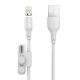 Foneng X62 Magnetic 3in1 USB to USB-C / Lightning / Micro USB Cable, 2.4A, 1m (White)