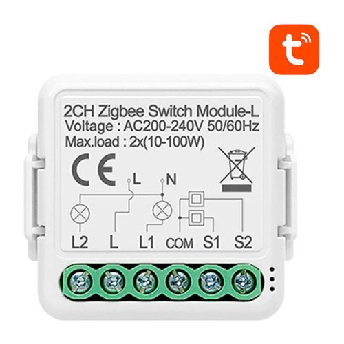 Smart Switch Module ZigBee Avatto N-LZWSM01-2 No Neutral TUYA