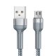 Cable USB Micro Remax Jany Alloy, 1m, 2.4A (silver)