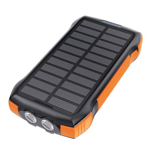 Choetech B567 Solar power bank with inductive charging 3x USB  20000mAh 20W / QC 18W / Qi 10W (black-orange)