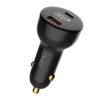 LDNIO C101 Car Charger, USB + USB-C, 100W + USB-C to USB-C Cable (Black)