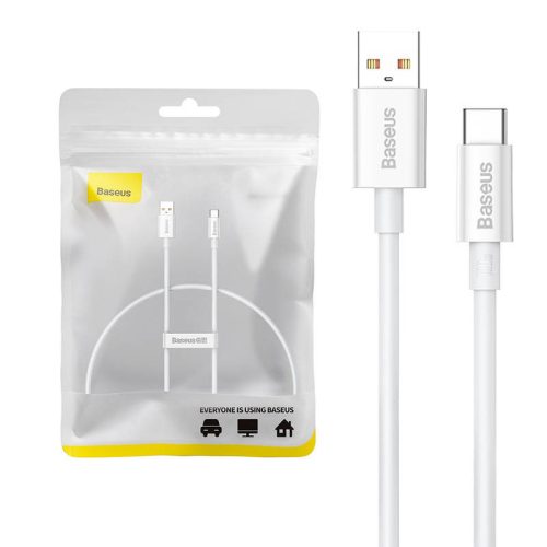 Baseus Superior USB - USB-C kábel, 100W, 0,25m (fehér)