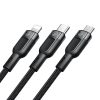 3in1 USB to USB-C / Lightning / Micro USB Cable, Mcdodo CA-0930, 6A, 1.2m (Black)