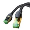 Baseus fonott hálózati kábel Cat.8, Ethernet RJ45, 40 Gbps, 0,5m (fekete)