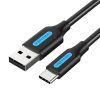 Cable USB-A 2.0 to USB-C Vention COKBC 3A 0,25m (black)