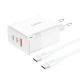 Charger Foneng GAN65 USB-A, 2x USB-C GaN 65W with USB-C cable