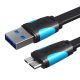 Flat USB 3.0 A to Micro-B cable Vention VAS-A12-B100 1m Black