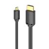 HDMI-D Male to HDMI-A Male Cable Vention AGIBF 1m, 4K 60Hz (Black)