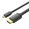 HDMI-D Male to HDMI-A Male Cable Vention AGIBF 1m, 4K 60Hz (Black)