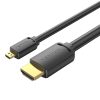 HDMI-D Male to HDMI-A Male 4K HD Cable 1.5m Vention AGIBG (Black)