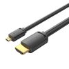 HDMI-D Male to HDMI-A Male 4K HD Cable 2m Vention AGIBH (Black)