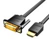 Kabel HDMI do DVI (24+1) Vention ABFBG 1,5m, 4K 60Hz/ 1080P 60Hz (Czarny)