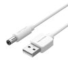 Power Cable USB 2.0 to DC 5.5mm Barrel Jack 5V Vention CEYWD 0,5m (white)