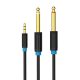 Audio Cable 3.5mm TRS to 2x 6.35mm Vention BACBF 1m (black)