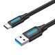 USB 3.0 A to USB-C Cable Vention COZBG 3A 1.5m Black PVC