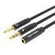 Cable Audio 2x 3.5mm Male to 4-Pole Female 3.5mm Vention BBTBY 0.3m Black