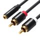 Cable Audio 3.5mm Female to 2x RCA Male Vention VAB-R01-B100 1m Black