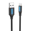 Cable USB 2.0 A to Micro USB Vention COLBD 3A 0,5m black