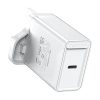 USB-C Wall Charger Vention FADW0-UK 20W UK White