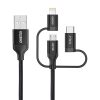 Cable Choetech IP0030, MFi 3in1, USB-A/Lightning/Micro USB/USB-C, 5V, 1,2m (black)